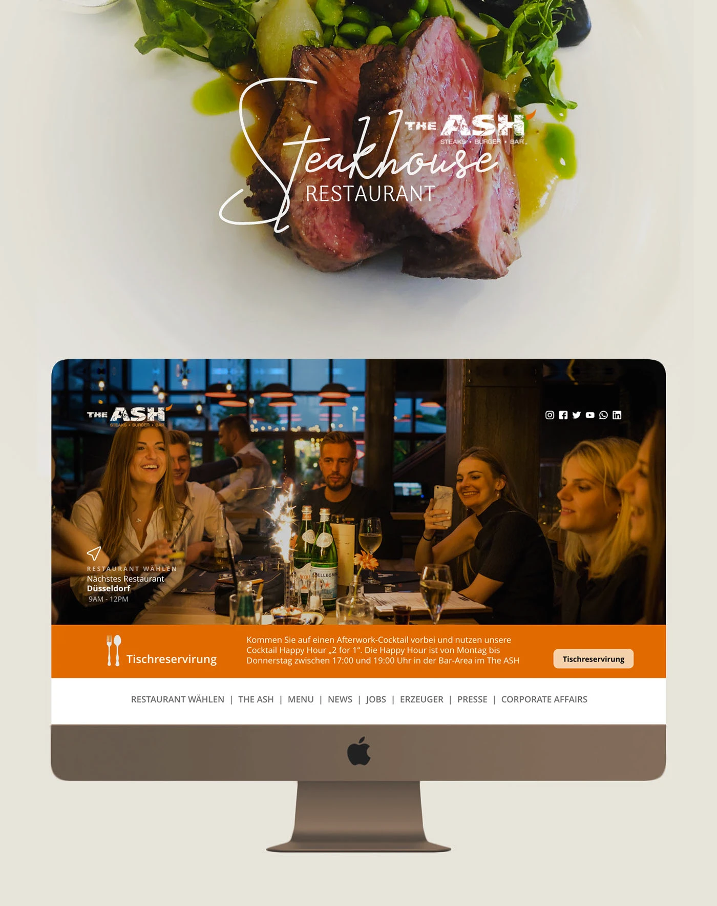 ASH Steak house redesign ui/ux